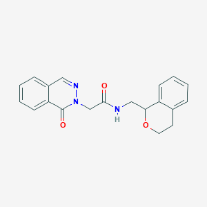 molecular formula C20H19N3O3 B5586598 N-(3,4-dihydro-1H-isochromen-1-ylmethyl)-2-(1-oxo-2(1H)-phthalazinyl)acetamide 