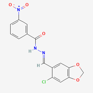 molecular formula C15H10ClN3O5 B5586660 N'-[(6-chloro-1,3-benzodioxol-5-yl)methylene]-3-nitrobenzohydrazide 