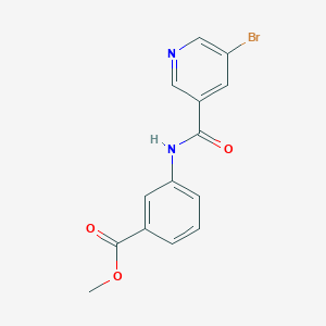 molecular formula C14H11BrN2O3 B5586672 methyl 3-{[(5-bromo-3-pyridinyl)carbonyl]amino}benzoate 