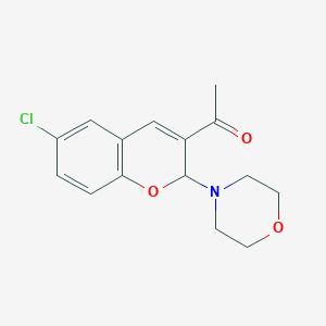 molecular formula C15H16ClNO3 B055867 1-(6-Chloro-2-(4-morpholinyl)-2H-benzopyran-3-yl)ethanone CAS No. 122438-02-2