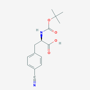 molecular formula C15H18N2O4 B558670 (R)-N-Boc-4-氰基苯丙氨酸 CAS No. 146727-62-0