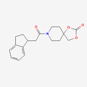 molecular formula C18H21NO4 B5586713 8-(2,3-dihydro-1H-inden-1-ylacetyl)-1,3-dioxa-8-azaspiro[4.5]decan-2-one 
