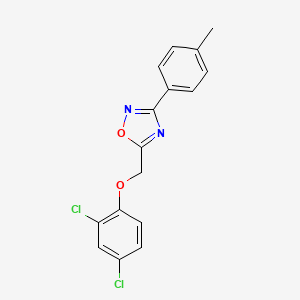 molecular formula C16H12Cl2N2O2 B5586728 5-[(2,4-dichlorophenoxy)methyl]-3-(4-methylphenyl)-1,2,4-oxadiazole 