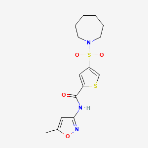 molecular formula C15H19N3O4S2 B5586805 4-(1-azepanylsulfonyl)-N-(5-methyl-3-isoxazolyl)-2-thiophenecarboxamide 