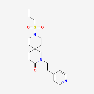 molecular formula C19H29N3O3S B5586809 9-(propylsulfonyl)-2-(2-pyridin-4-ylethyl)-2,9-diazaspiro[5.5]undecan-3-one 