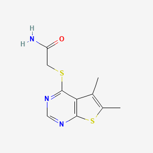 molecular formula C10H11N3OS2 B5586837 2-[(5,6-dimethylthieno[2,3-d]pyrimidin-4-yl)thio]acetamide 