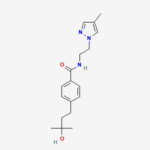 molecular formula C18H25N3O2 B5586849 4-(3-hydroxy-3-methylbutyl)-N-[2-(4-methyl-1H-pyrazol-1-yl)ethyl]benzamide 