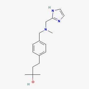 molecular formula C17H25N3O B5586878 4-(4-{[(1H-imidazol-2-ylmethyl)(methyl)amino]methyl}phenyl)-2-methyl-2-butanol 