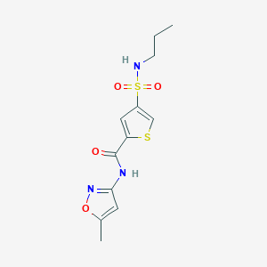 molecular formula C12H15N3O4S2 B5586883 N-(5-methyl-3-isoxazolyl)-4-[(propylamino)sulfonyl]-2-thiophenecarboxamide 
