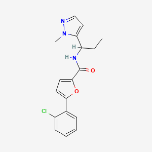 molecular formula C18H18ClN3O2 B5586885 5-(2-chlorophenyl)-N-[1-(1-methyl-1H-pyrazol-5-yl)propyl]-2-furamide 