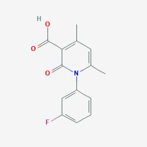 molecular formula C14H12FNO3 B5586903 1-(3-fluorophenyl)-4,6-dimethyl-2-oxo-1,2-dihydropyridine-3-carboxylic acid 