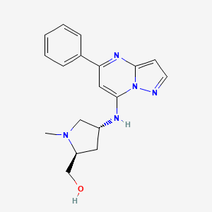 molecular formula C18H21N5O B5586927 {(2S,4R)-1-methyl-4-[(5-phenylpyrazolo[1,5-a]pyrimidin-7-yl)amino]pyrrolidin-2-yl}methanol 