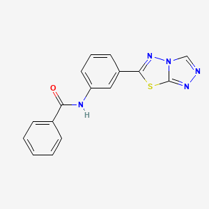 molecular formula C16H11N5OS B5586971 N-(3-[1,2,4]triazolo[3,4-b][1,3,4]thiadiazol-6-ylphenyl)benzamide 