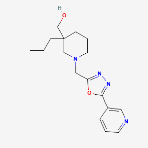 molecular formula C17H24N4O2 B5587000 {3-propyl-1-[(5-pyridin-3-yl-1,3,4-oxadiazol-2-yl)methyl]piperidin-3-yl}methanol 