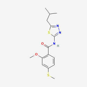 molecular formula C15H19N3O2S2 B5587007 N-(5-isobutyl-1,3,4-thiadiazol-2-yl)-2-methoxy-4-(methylthio)benzamide 