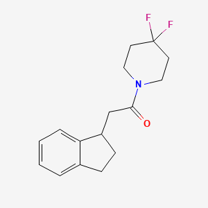 molecular formula C16H19F2NO B5587028 1-(2,3-dihydro-1H-inden-1-ylacetyl)-4,4-difluoropiperidine 