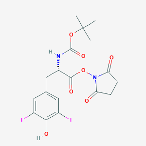 B558703 (S)-2,5-Dioxopyrrolidin-1-yl 2-((tert-butoxycarbonyl)amino)-3-(4-hydroxy-3,5-diiodophenyl)propanoate CAS No. 163679-35-4