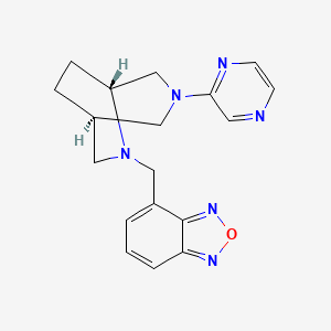 molecular formula C18H20N6O B5587032 4-{[(1R*,5R*)-3-(2-pyrazinyl)-3,6-diazabicyclo[3.2.2]non-6-yl]methyl}-2,1,3-benzoxadiazole 