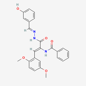 molecular formula C25H23N3O5 B5587049 N-(2-(2,5-dimethoxyphenyl)-1-{[2-(3-hydroxybenzylidene)hydrazino]carbonyl}vinyl)benzamide 