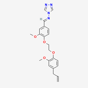 molecular formula C22H24N4O4 B5587050 N-{4-[2-(4-allyl-2-methoxyphenoxy)ethoxy]-3-methoxybenzylidene}-4H-1,2,4-triazol-4-amine 