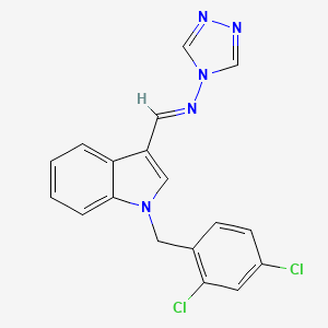 molecular formula C18H13Cl2N5 B5587053 N-{[1-(2,4-dichlorobenzyl)-1H-indol-3-yl]methylene}-4H-1,2,4-triazol-4-amine 