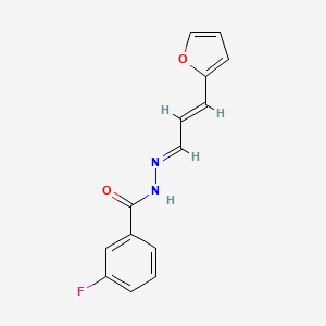 molecular formula C14H11FN2O2 B5587059 3-fluoro-N'-[3-(2-furyl)-2-propen-1-ylidene]benzohydrazide 
