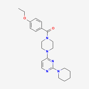molecular formula C22H29N5O2 B5587069 4-[4-(4-ethoxybenzoyl)-1-piperazinyl]-2-(1-piperidinyl)pyrimidine 