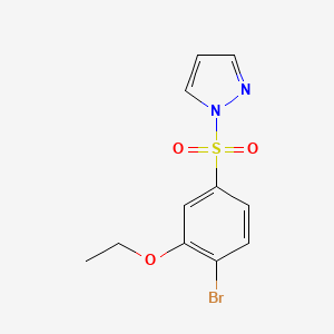 molecular formula C11H11BrN2O3S B5587080 1-[(4-bromo-3-ethoxyphenyl)sulfonyl]-1H-pyrazole 