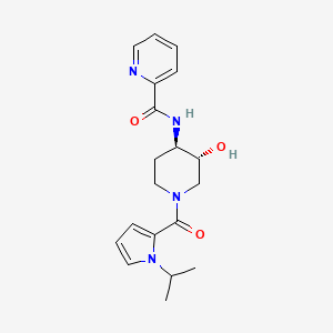 molecular formula C19H24N4O3 B5587112 N-{(3R*,4R*)-3-hydroxy-1-[(1-isopropyl-1H-pyrrol-2-yl)carbonyl]piperidin-4-yl}pyridine-2-carboxamide 