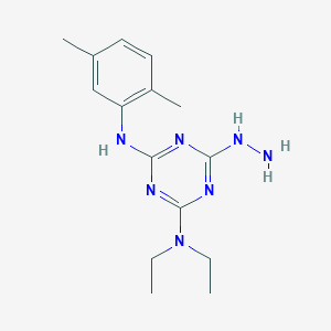 molecular formula C15H23N7 B5587118 4-(diethylamino)-6-[(2,5-dimethylphenyl)amino]-1,3,5-triazin-2(1H)-one hydrazone 