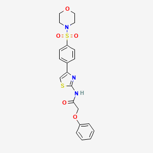 molecular formula C21H21N3O5S2 B5587123 N-{4-[4-(4-morpholinylsulfonyl)phenyl]-1,3-thiazol-2-yl}-2-phenoxyacetamide 