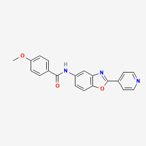 4-methoxy-N-[2-(4-pyridinyl)-1,3-benzoxazol-5-yl]benzamide