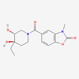 molecular formula C16H20N2O5 B5587159 5-{[(3R*,4R*)-4-ethyl-3,4-dihydroxypiperidin-1-yl]carbonyl}-3-methyl-1,3-benzoxazol-2(3H)-one 