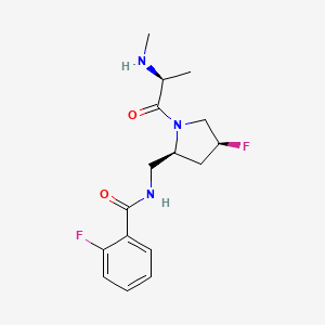 molecular formula C16H21F2N3O2 B5587176 2-fluoro-N-{[(2S,4S)-4-fluoro-1-(N-methyl-L-alanyl)-2-pyrrolidinyl]methyl}benzamide hydrochloride 