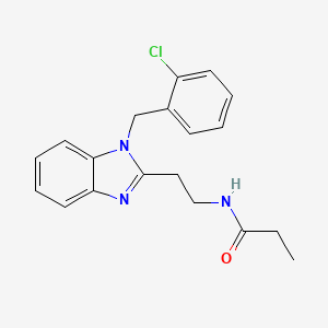 molecular formula C19H20ClN3O B5587183 N-{2-[1-(2-chlorobenzyl)-1H-benzimidazol-2-yl]ethyl}propanamide 