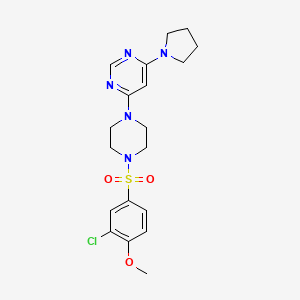 molecular formula C19H24ClN5O3S B5587190 4-{4-[(3-chloro-4-methoxyphenyl)sulfonyl]-1-piperazinyl}-6-(1-pyrrolidinyl)pyrimidine 