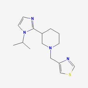 molecular formula C15H22N4S B5587200 3-(1-isopropyl-1H-imidazol-2-yl)-1-(1,3-thiazol-4-ylmethyl)piperidine 