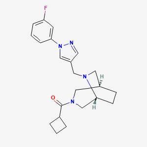 molecular formula C22H27FN4O B5587232 (1R*,5R*)-3-(cyclobutylcarbonyl)-6-{[1-(3-fluorophenyl)-1H-pyrazol-4-yl]methyl}-3,6-diazabicyclo[3.2.2]nonane 