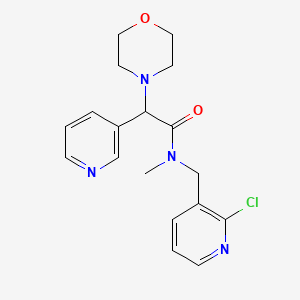 molecular formula C18H21ClN4O2 B5587245 N-[(2-chloro-3-pyridinyl)methyl]-N-methyl-2-(4-morpholinyl)-2-(3-pyridinyl)acetamide 
