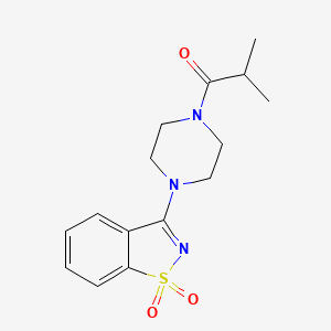 molecular formula C15H19N3O3S B5587264 3-(4-isobutyryl-1-piperazinyl)-1,2-benzisothiazole 1,1-dioxide 