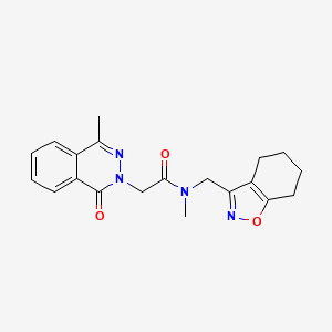 molecular formula C20H22N4O3 B5587295 N-methyl-2-(4-methyl-1-oxo-2(1H)-phthalazinyl)-N-(4,5,6,7-tetrahydro-1,2-benzisoxazol-3-ylmethyl)acetamide 