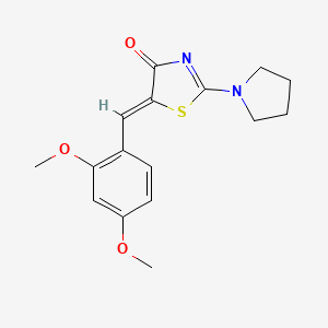 molecular formula C16H18N2O3S B5587315 5-(2,4-dimethoxybenzylidene)-2-(1-pyrrolidinyl)-1,3-thiazol-4(5H)-one 