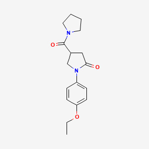 molecular formula C17H22N2O3 B5587319 1-(4-ethoxyphenyl)-4-(1-pyrrolidinylcarbonyl)-2-pyrrolidinone 