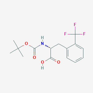 molecular formula C15H18F3NO4 B558732 (R)-2-((叔丁氧羰基)氨基)-3-(2-(三氟甲基)苯基)丙酸 CAS No. 346694-78-8
