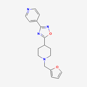 molecular formula C17H18N4O2 B5587326 4-{5-[1-(2-furylmethyl)-4-piperidinyl]-1,2,4-oxadiazol-3-yl}pyridine 