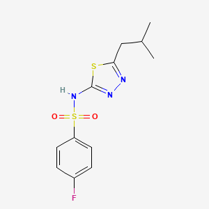 molecular formula C12H14FN3O2S2 B5587328 4-fluoro-N-(5-isobutyl-1,3,4-thiadiazol-2-yl)benzenesulfonamide 