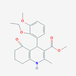 molecular formula C21H25NO5 B5587335 methyl 4-(2-ethoxy-3-methoxyphenyl)-2-methyl-5-oxo-1,4,5,6,7,8-hexahydro-3-quinolinecarboxylate 