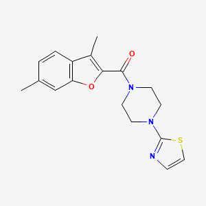 molecular formula C18H19N3O2S B5587349 1-[(3,6-dimethyl-1-benzofuran-2-yl)carbonyl]-4-(1,3-thiazol-2-yl)piperazine 