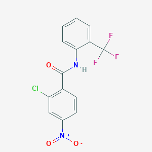 molecular formula C14H8ClF3N2O3 B5587358 2-chloro-4-nitro-N-[2-(trifluoromethyl)phenyl]benzamide 