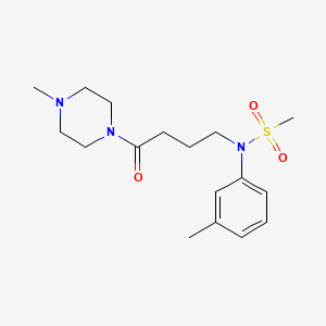 molecular formula C17H27N3O3S B5587376 N-(3-methylphenyl)-N-[4-(4-methyl-1-piperazinyl)-4-oxobutyl]methanesulfonamide 